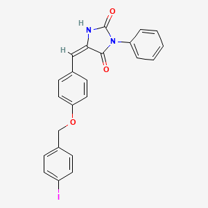molecular formula C23H17IN2O3 B4701717 5-{4-[(4-iodobenzyl)oxy]benzylidene}-3-phenyl-2,4-imidazolidinedione 