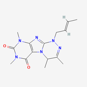 molecular formula C15H20N6O2 B4701724 1-(2-buten-1-yl)-3,4,7,9-tetramethyl-1,4-dihydro[1,2,4]triazino[3,4-f]purine-6,8(7H,9H)-dione 