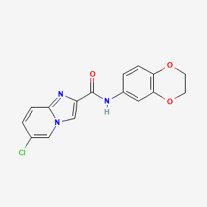 molecular formula C16H12ClN3O3 B4701725 6-chloro-N-(2,3-dihydro-1,4-benzodioxin-6-yl)imidazo[1,2-a]pyridine-2-carboxamide 