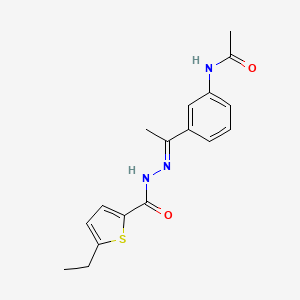 molecular formula C17H19N3O2S B4701726 N-(3-{N-[(5-ethyl-2-thienyl)carbonyl]ethanehydrazonoyl}phenyl)acetamide 