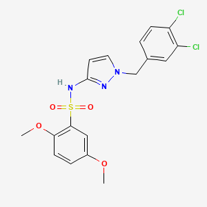 molecular formula C18H17Cl2N3O4S B4701739 N-[1-(3,4-dichlorobenzyl)-1H-pyrazol-3-yl]-2,5-dimethoxybenzenesulfonamide 