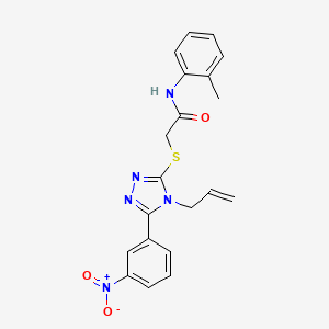 molecular formula C20H19N5O3S B4701774 2-{[4-allyl-5-(3-nitrophenyl)-4H-1,2,4-triazol-3-yl]thio}-N-(2-methylphenyl)acetamide 