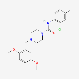 molecular formula C21H26ClN3O3 B4701787 N-(2-chloro-4-methylphenyl)-4-(2,5-dimethoxybenzyl)-1-piperazinecarboxamide 