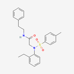 molecular formula C25H28N2O3S B4701801 N~2~-(2-ethylphenyl)-N~2~-[(4-methylphenyl)sulfonyl]-N~1~-(2-phenylethyl)glycinamide 