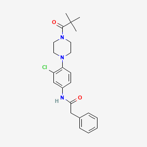 molecular formula C23H28ClN3O2 B4701828 N-{3-chloro-4-[4-(2,2-dimethylpropanoyl)-1-piperazinyl]phenyl}-2-phenylacetamide 