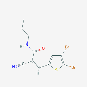 molecular formula C11H10Br2N2OS B4701829 2-cyano-3-(4,5-dibromo-2-thienyl)-N-propylacrylamide 