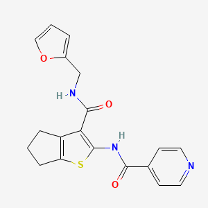 molecular formula C19H17N3O3S B4701833 N-(3-{[(2-furylmethyl)amino]carbonyl}-5,6-dihydro-4H-cyclopenta[b]thien-2-yl)isonicotinamide 