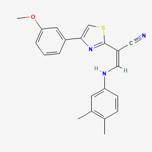 molecular formula C21H19N3OS B4701846 3-[(3,4-dimethylphenyl)amino]-2-[4-(3-methoxyphenyl)-1,3-thiazol-2-yl]acrylonitrile 