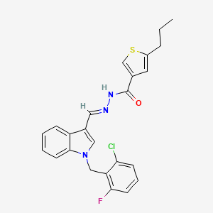 molecular formula C24H21ClFN3OS B4701850 N'-{[1-(2-chloro-6-fluorobenzyl)-1H-indol-3-yl]methylene}-5-propyl-3-thiophenecarbohydrazide 