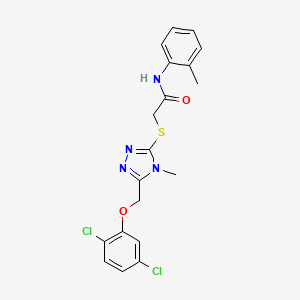 molecular formula C19H18Cl2N4O2S B4701856 2-({5-[(2,5-dichlorophenoxy)methyl]-4-methyl-4H-1,2,4-triazol-3-yl}thio)-N-(2-methylphenyl)acetamide 