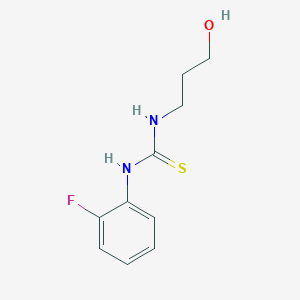 molecular formula C10H13FN2OS B4701948 N-(2-fluorophenyl)-N'-(3-hydroxypropyl)thiourea 