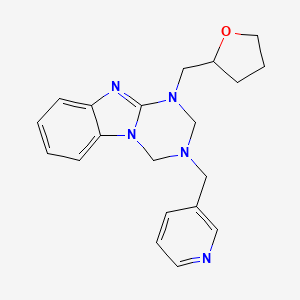molecular formula C20H23N5O B4701958 3-(3-pyridinylmethyl)-1-(tetrahydro-2-furanylmethyl)-1,2,3,4-tetrahydro[1,3,5]triazino[1,2-a]benzimidazole 