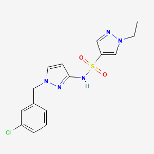 molecular formula C15H16ClN5O2S B4702021 N-[1-(3-chlorobenzyl)-1H-pyrazol-3-yl]-1-ethyl-1H-pyrazole-4-sulfonamide 