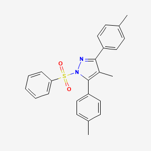 molecular formula C24H22N2O2S B4702052 4-methyl-3,5-bis(4-methylphenyl)-1-(phenylsulfonyl)-1H-pyrazole 