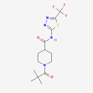 1-(2,2-dimethylpropanoyl)-N-[5-(trifluoromethyl)-1,3,4-thiadiazol-2-yl]-4-piperidinecarboxamide