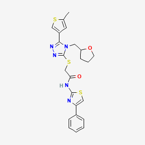 2-{[5-(5-methyl-3-thienyl)-4-(tetrahydro-2-furanylmethyl)-4H-1,2,4-triazol-3-yl]thio}-N-(4-phenyl-1,3-thiazol-2-yl)acetamide