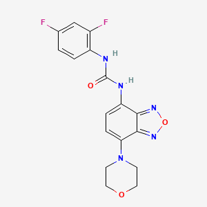 molecular formula C17H15F2N5O3 B4702090 N-(2,4-difluorophenyl)-N'-[7-(4-morpholinyl)-2,1,3-benzoxadiazol-4-yl]urea 