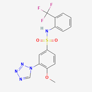 4-methoxy-3-(1H-tetrazol-1-yl)-N-[2-(trifluoromethyl)phenyl]benzenesulfonamide