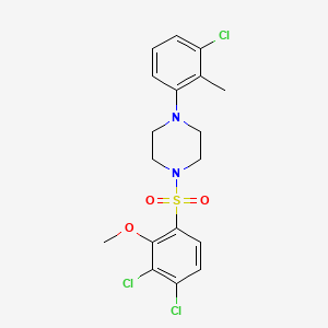 molecular formula C18H19Cl3N2O3S B4702098 1-(3-chloro-2-methylphenyl)-4-[(3,4-dichloro-2-methoxyphenyl)sulfonyl]piperazine 