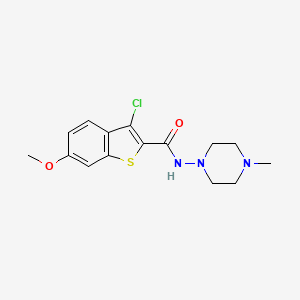 molecular formula C15H18ClN3O2S B4702106 3-chloro-6-methoxy-N-(4-methyl-1-piperazinyl)-1-benzothiophene-2-carboxamide 