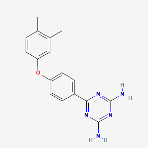 molecular formula C17H17N5O B4702120 6-[4-(3,4-dimethylphenoxy)phenyl]-1,3,5-triazine-2,4-diamine 