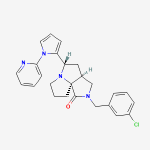 molecular formula C25H25ClN4O B4702129 (3aS*,5S*,9aS*)-2-(3-chlorobenzyl)-5-[1-(2-pyridinyl)-1H-pyrrol-2-yl]hexahydro-7H-pyrrolo[3,4-g]pyrrolizin-1(2H)-one 