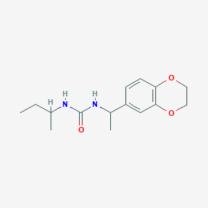 molecular formula C15H22N2O3 B4702130 N-(sec-butyl)-N'-[1-(2,3-dihydro-1,4-benzodioxin-6-yl)ethyl]urea 
