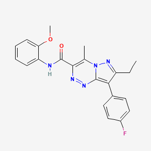 molecular formula C22H20FN5O2 B4702148 7-ethyl-8-(4-fluorophenyl)-N-(2-methoxyphenyl)-4-methylpyrazolo[5,1-c][1,2,4]triazine-3-carboxamide 