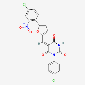 5-{[5-(4-chloro-2-nitrophenyl)-2-furyl]methylene}-1-(4-chlorophenyl)-2,4,6(1H,3H,5H)-pyrimidinetrione