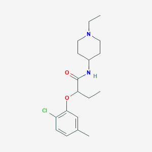 molecular formula C18H27ClN2O2 B4702186 2-(2-chloro-5-methylphenoxy)-N-(1-ethyl-4-piperidinyl)butanamide 