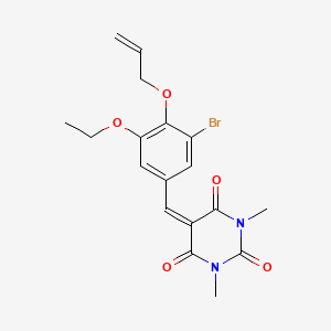 molecular formula C18H19BrN2O5 B4702198 5-[4-(allyloxy)-3-bromo-5-ethoxybenzylidene]-1,3-dimethyl-2,4,6(1H,3H,5H)-pyrimidinetrione 