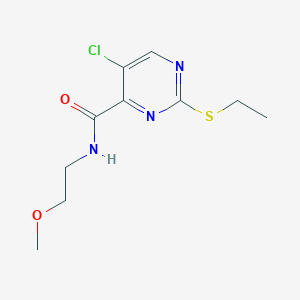 molecular formula C10H14ClN3O2S B4702216 5-chloro-2-(ethylthio)-N-(2-methoxyethyl)-4-pyrimidinecarboxamide 
