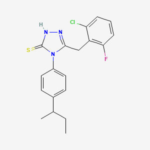 molecular formula C19H19ClFN3S B4702231 4-(4-sec-butylphenyl)-5-(2-chloro-6-fluorobenzyl)-4H-1,2,4-triazole-3-thiol 