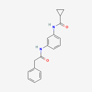 molecular formula C18H18N2O2 B4702236 N-{3-[(2-phenylacetyl)amino]phenyl}cyclopropanecarboxamide 