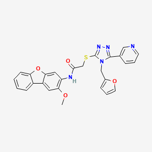 2-{[4-(2-furylmethyl)-5-(3-pyridinyl)-4H-1,2,4-triazol-3-yl]thio}-N-(2-methoxydibenzo[b,d]furan-3-yl)acetamide