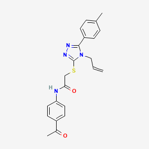 molecular formula C22H22N4O2S B4702254 N-(4-acetylphenyl)-2-{[4-allyl-5-(4-methylphenyl)-4H-1,2,4-triazol-3-yl]thio}acetamide 