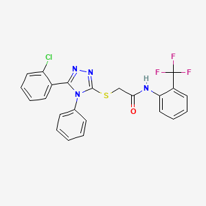 molecular formula C23H16ClF3N4OS B4702268 2-{[5-(2-chlorophenyl)-4-phenyl-4H-1,2,4-triazol-3-yl]thio}-N-[2-(trifluoromethyl)phenyl]acetamide 