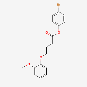 molecular formula C17H17BrO4 B4702286 4-bromophenyl 4-(2-methoxyphenoxy)butanoate 