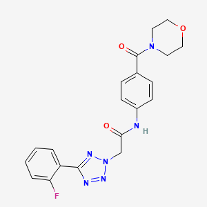 molecular formula C20H19FN6O3 B4702293 2-[5-(2-fluorophenyl)-2H-tetrazol-2-yl]-N-[4-(4-morpholinylcarbonyl)phenyl]acetamide 