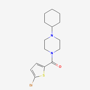 molecular formula C15H21BrN2OS B4702301 1-[(5-bromo-2-thienyl)carbonyl]-4-cyclohexylpiperazine 