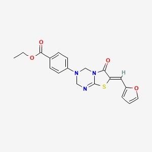 ethyl 4-[7-(2-furylmethylene)-6-oxo-6,7-dihydro-2H-[1,3]thiazolo[3,2-a][1,3,5]triazin-3(4H)-yl]benzoate