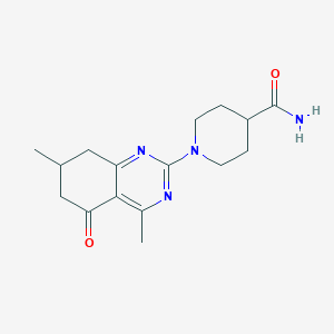 molecular formula C16H22N4O2 B4702368 1-(4,7-dimethyl-5-oxo-5,6,7,8-tetrahydro-2-quinazolinyl)-4-piperidinecarboxamide 
