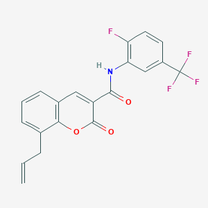 molecular formula C20H13F4NO3 B4702369 8-allyl-N-[2-fluoro-5-(trifluoromethyl)phenyl]-2-oxo-2H-chromene-3-carboxamide 