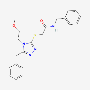 molecular formula C21H24N4O2S B4702377 N-benzyl-2-{[5-benzyl-4-(2-methoxyethyl)-4H-1,2,4-triazol-3-yl]thio}acetamide 