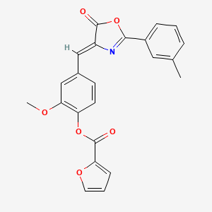 molecular formula C23H17NO6 B4702468 2-methoxy-4-{[2-(3-methylphenyl)-5-oxo-1,3-oxazol-4(5H)-ylidene]methyl}phenyl 2-furoate 