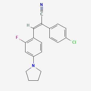 molecular formula C19H16ClFN2 B4702484 2-(4-chlorophenyl)-3-[2-fluoro-4-(1-pyrrolidinyl)phenyl]acrylonitrile 