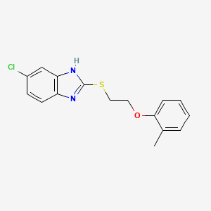 molecular formula C16H15ClN2OS B4702493 5-chloro-2-{[2-(2-methylphenoxy)ethyl]thio}-1H-benzimidazole 