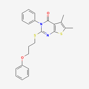 molecular formula C23H22N2O2S2 B4702501 5,6-dimethyl-2-[(3-phenoxypropyl)thio]-3-phenylthieno[2,3-d]pyrimidin-4(3H)-one 