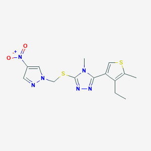 3-(4-ethyl-5-methyl-3-thienyl)-4-methyl-5-{[(4-nitro-1H-pyrazol-1-yl)methyl]thio}-4H-1,2,4-triazole