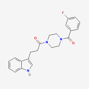 molecular formula C22H22FN3O2 B4702535 3-{3-[4-(3-fluorobenzoyl)-1-piperazinyl]-3-oxopropyl}-1H-indole 